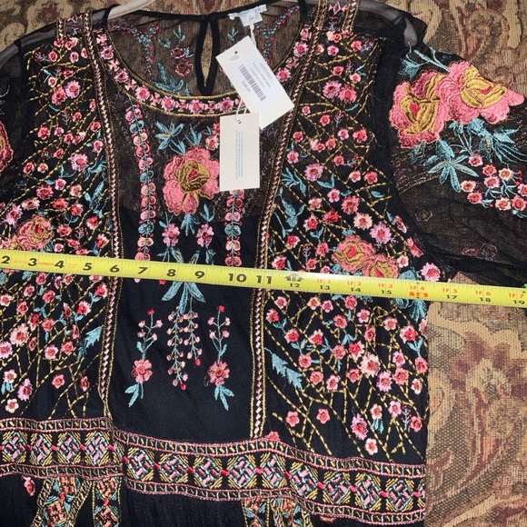 Sundance Black Floral Embroidered Midi Dress - Picture 3 of 9